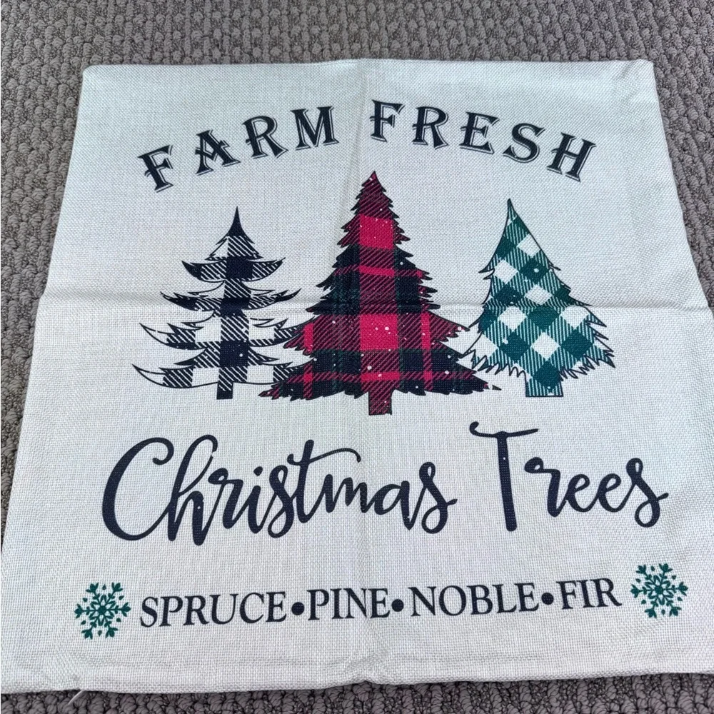 Festive Holiday Pillow Covers Set - Red, Green, Black